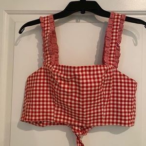 Forever 21 checkered tie top